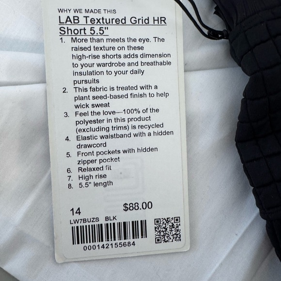 Lululemon lab Textured Grid High-Rise Short 5.5" - Picture 6 of 7